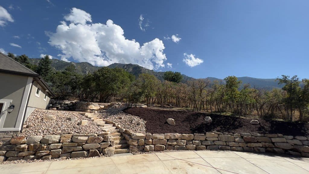 Project Stone Staircase and Retaining Wall Construction in Sandy, Utah image
