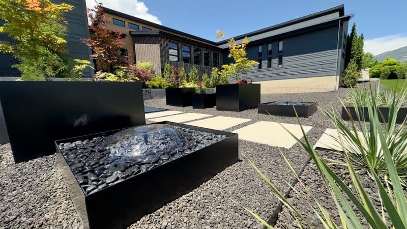 Gallery photos for Stunning Black Metal Planter Boxes Installation: Image #1